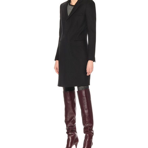 SAINT LAURENT KIKI 110mm Burgundy Leather Over The Knee Heel Boot… - Picture 7 of 9